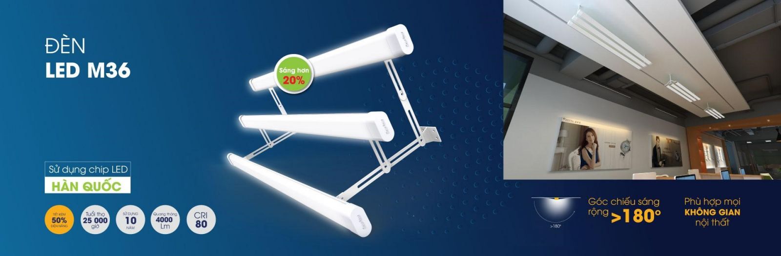Có tính thẩm mỹ cao và khả năng thay đổi linh hoạt, bộ đèn LED M36 kèm bộ gá sẽ đem tới sự hài lòng cao nhất cho mọi gia đình