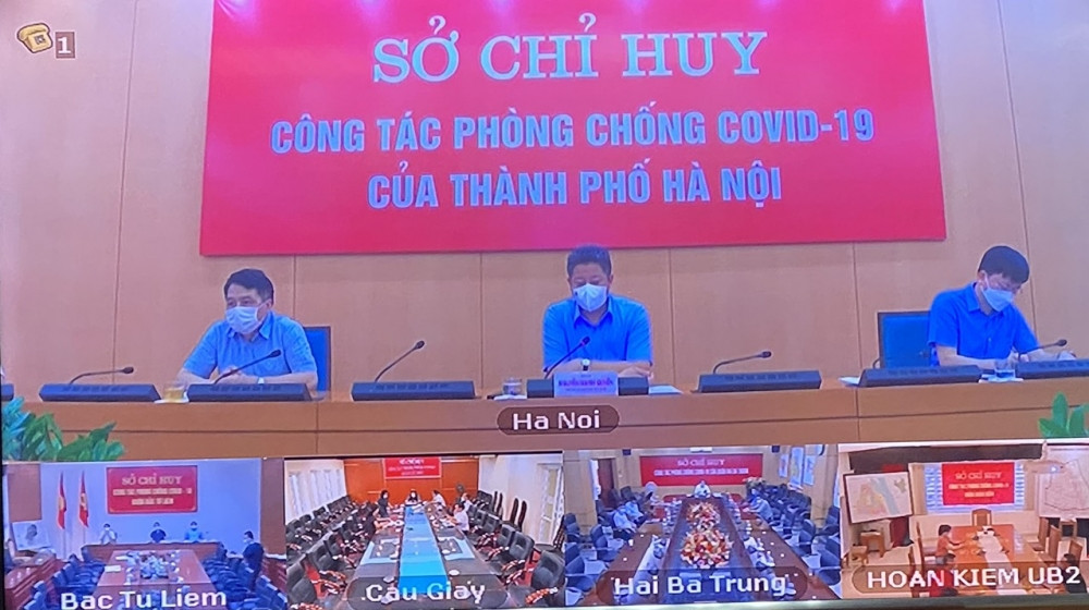 Phó Chủ tịch UBND Thành phố Nguyễn Mạnh Quyền chủ trì phiên họp trực tuyến.