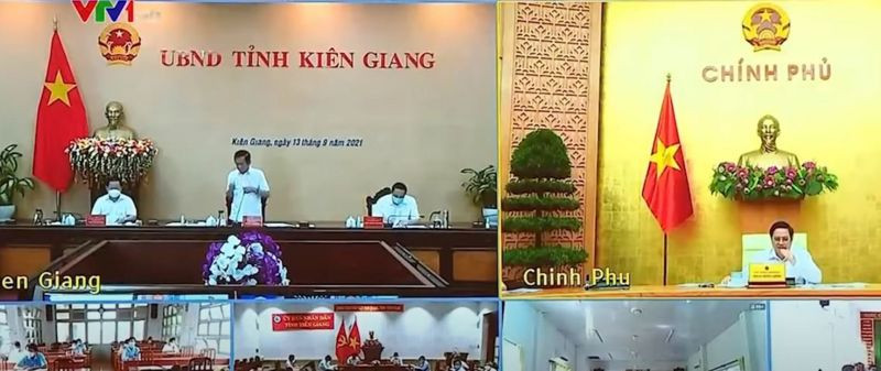Chính phủ họp trực truyến với các tỉnh Kiên Giang và Tiền Giang.