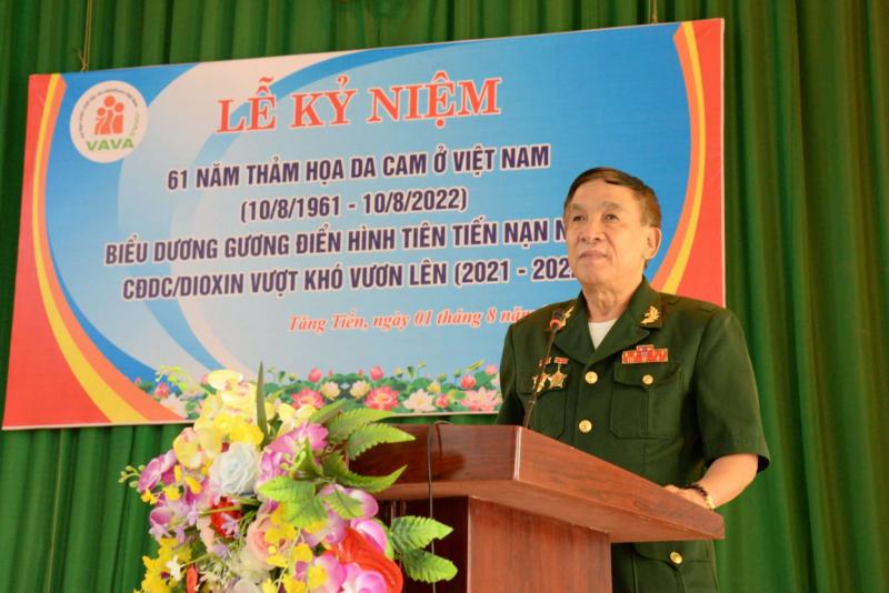 Chủ tịch Hội nạn nhân chất độc da cam huyện Việt Yên Đỗ Chí Nghĩa dự và phát biểu tại buổi lễ