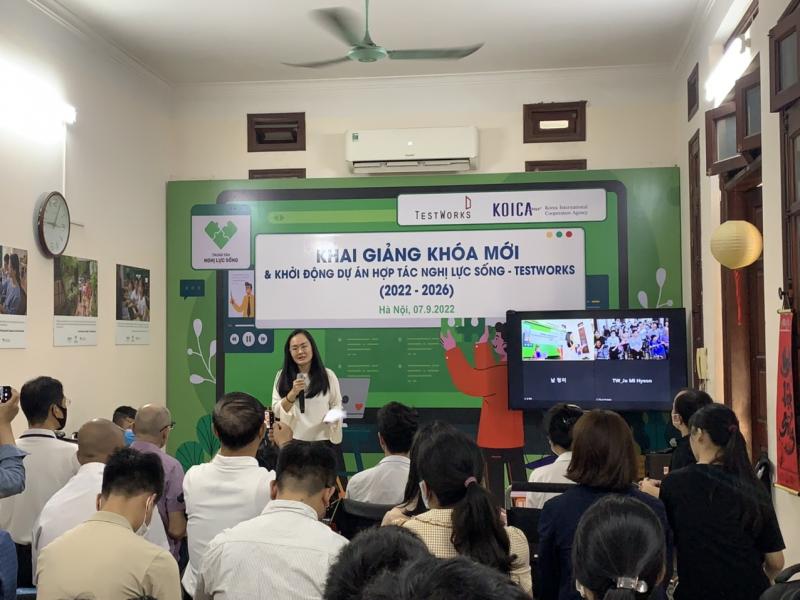 Lễ khai giảng khóa học và khởi động dự án Nghị Lực Sống - Testworks 2022-2026 (ảnh: NVCC).