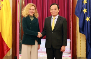 Phó Thủ tướng Trần Lưu Quang hội kiến Chủ tịch Hạ viện Tây Ban Nha, gặp gỡ thân mật kiều bào