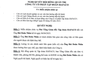 HAPACO miễn nhiệm chức danh Phó Tổng Giám đốc đối với ông Bùi Doãn Nhân - người vừa có thông tin bị khởi tố