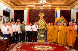 Nam Định: Bí thư tỉnh ủy chúc mừng Ban Trị sự Giáo hội Phật giáo tỉnh nhân dịp đại Lễ Phật đản
