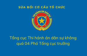 Sửa đổi cơ cấu tổ chức: Tổng cục Thi hánh án dân sự không quá 04 Phó Tổng cục trưởng