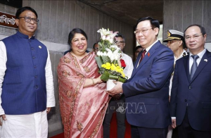 Chủ tịch Quốc hội Vương Đình Huệ hội đàm với Chủ tịch Quốc hội Bangladesh