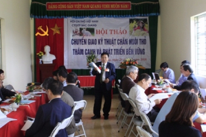 Hội thảo chuyển giao kỹ thuật nuôi thỏ thâm canh và phát triển bền vững theo dự án mô hình chăn nuôi thỏ Newzaland sinh sản và lấy thịt đảm bảo an toàn.   