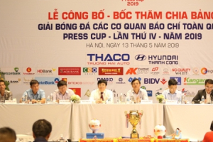 Họp báo bốc thăm chia bảng giải bóng đá Press Cup 2019 khu vực Hà Nội