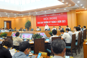 UBND TP. Hà Nội tổ chức Hội nghị Giao ban thường kỳ tháng 4/2021