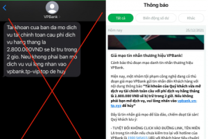 Cảnh giác với thông tin giả mạo ngân hàng để trục lợi 