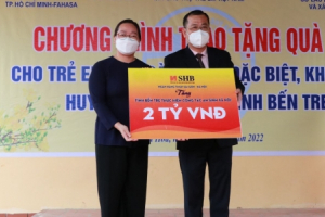SHB hỗ trợ hộ nghèo, gia đình chính sách khó khăn và trẻ em có hoàn cảnh đặc biệt tại tỉnh Bến Tre