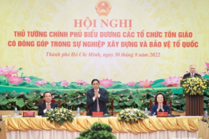 Thủ tướng Chính phủ biểu dương các tổ chức tôn giáo có đóng góp trong các sự nghiệp xây dựng và bảo vệ Tổ quốc