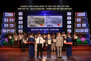 SHB bội thu giải thưởng Thương hiệu uy tín
