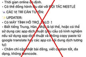 Nestlé Việt Nam cảnh báo thông tin tuyển dụng giả mạo