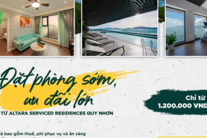 Đặt phòng sớm nhận ưu đãi lớn tại khách sạn căn hộ hạng sang bên biển Quy Nhơn