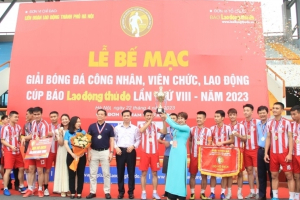 Bế mạc Giải bóng đá công nhân, viên chức, lao động Cúp báo Lao động Thủ đô lần thứ VIII năm 2023