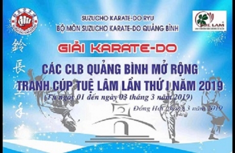 Quảng Bình: Tổ chức giải Karate – Do tranh cúp Tuệ Lâm lần thứ I năm 2019.