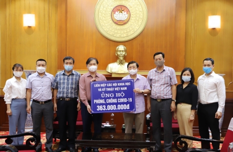 Liên hiệp các hội Khoa học và Kỹ thuật Việt Nam ủng hộ phòng chống dịch Covid-19