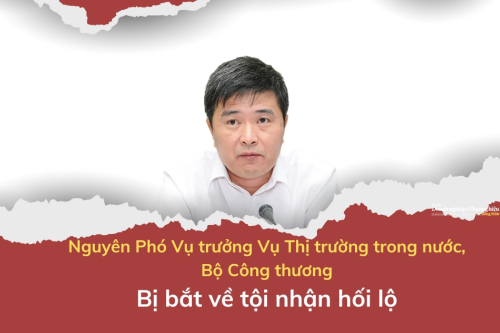 Nguyên Phó Vụ trưởng Vụ Thị trường trong nước, Bộ Công thương bị bắt về tội nhận hối lộ 