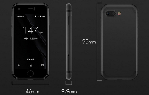 Smartphone tí hon có hình dáng giống iPhone 7 Plus