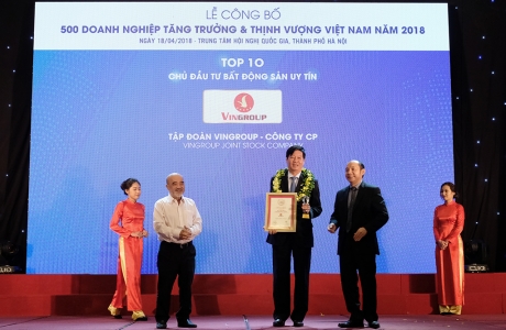 VINGROUP 3 NĂM LIÊN TỤC LÀ CHỦ ĐẦU TƯ BẤT ĐỘNG SẢN UY TÍN NHẤT VIỆT NAM 