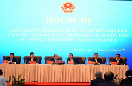 Thủ tướng chủ trì Hội nghị ổn định dân di cư tự do và quản lý, sử dụng đất có nguồn gốc nông, lâm trường