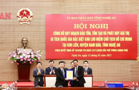 Công bố Quy hoạch bảo tồn, tôn tạo và phát huy giá trị Khu lưu niệm Chủ tịch Hồ Chí Minh tại Nghệ An