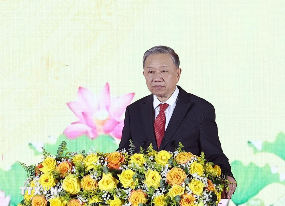 Tổng Bí thư Tô Lâm phát biểu. (Ảnh: Thống Nhất/TTXVN) ttxvn-tong-bi-thu-giai-phong-phuoc-long-2.jpg