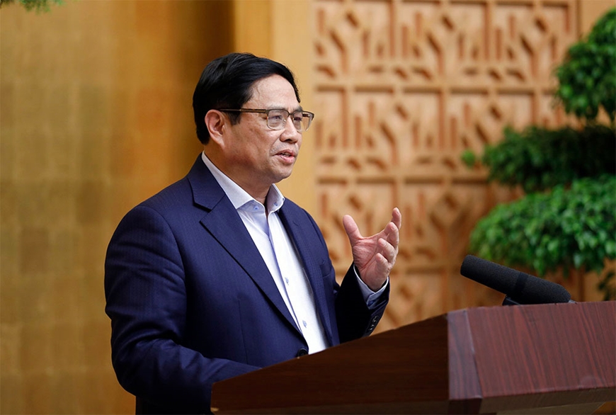 Thủ tướng Chính phủ Phạm Minh Chính phát biểu kết luận phiên họp. Ảnh: Dương Giang.