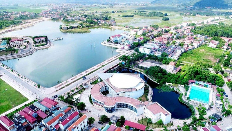 Một góc trung tâm huyện Lục Nam.