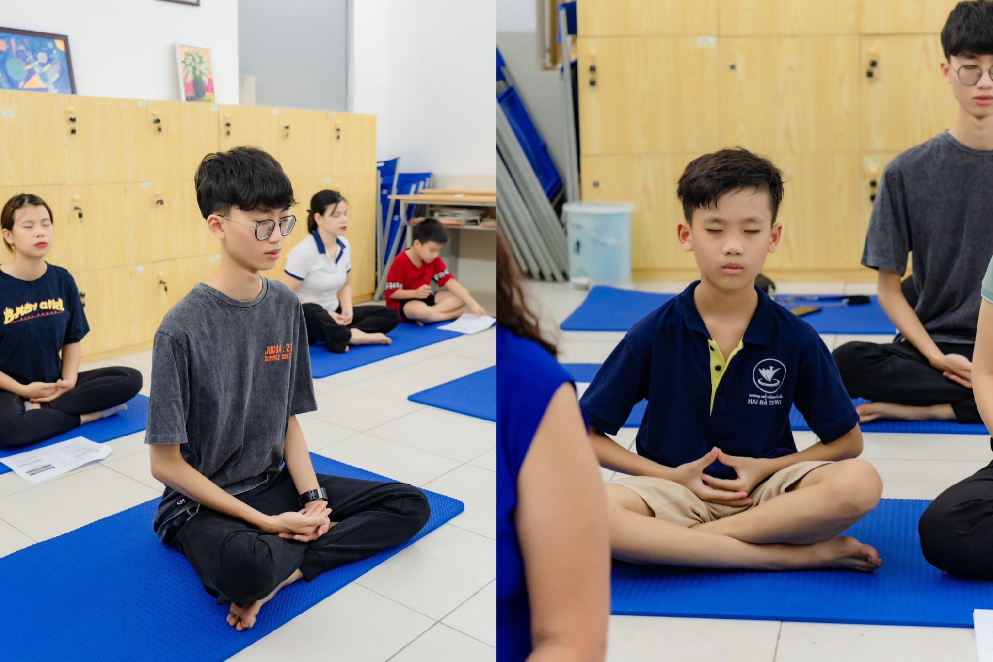 Một buổi hướng dẫn thiền dưỡng sinh năng lượng của Thiền Việt dành cho các em học sinh và giáo viên tại trường Liên cấp Hai Bà Trưng Hải Phòng.