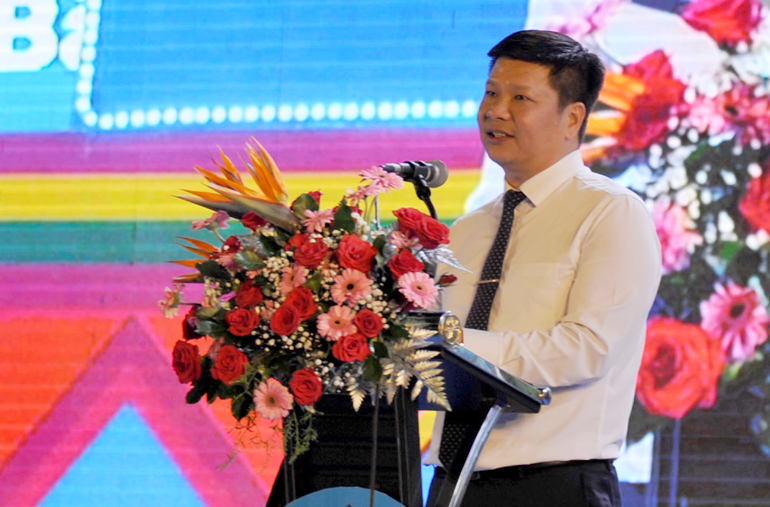 Chủ tịch UBND TP Tuy Hòa Cao Đình Huy phát biểu chào mừng. ẢNH-NGỌC CHUNG