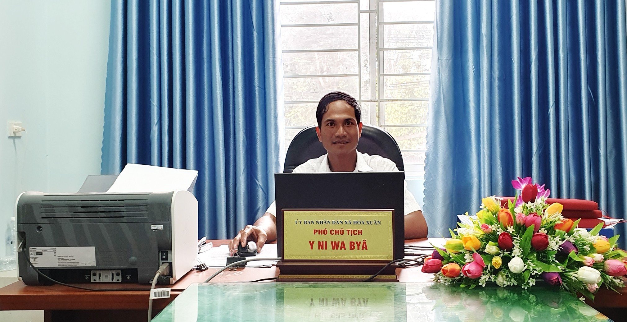 Ông Y NiWa Byă phó Chủ tịch UBND xã Hòa Xuân