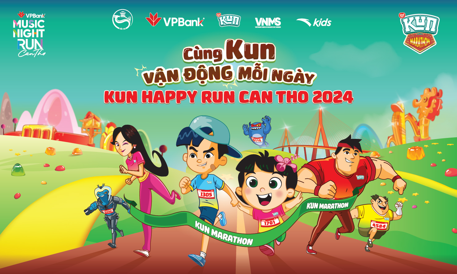 KUN Happy Run Cần Thơ 2024 là sân chơi thể thao lành mạnh, ý nghĩa.