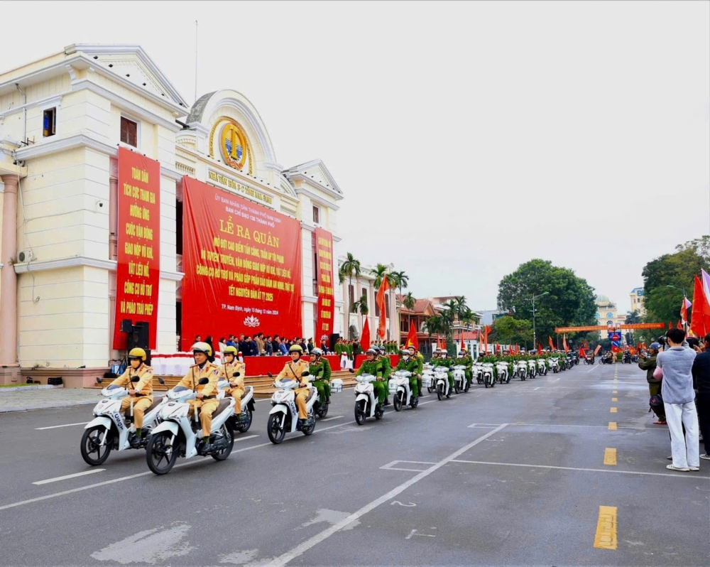 Công an tỉnh Nam Định xuất quân thực hiện cao điểm tấn công, trấn áp tội phạm, bảo đảm ANTT Tết Nguyên đán Ất Tỵ 2025 1