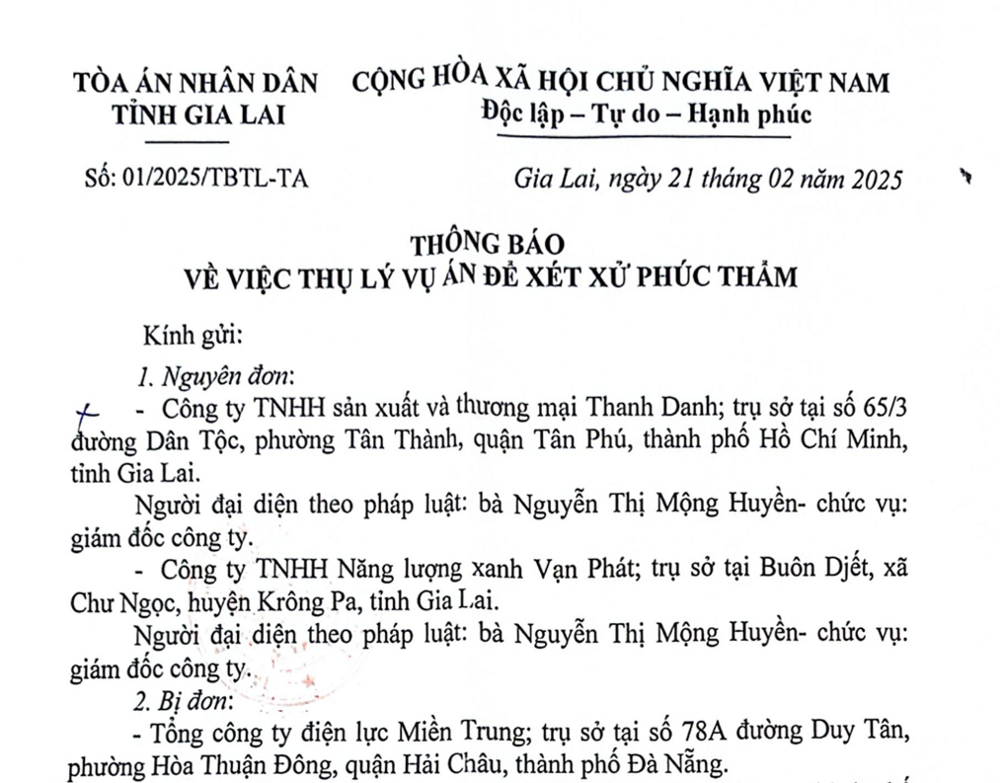 Vụ mua bán điện mặt trời ở Krông Pa, hủy quyết định giám đốc thẩm 2